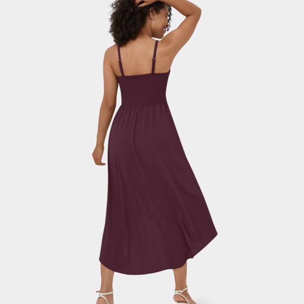 Halara Breezeful™ Backless High Low 2-Piece Side Pocket Flowy Midi Casual dress - Picture 2 of 8